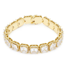 Load image into Gallery viewer, The 14K Gold Princess Cut Tennis Bracelet