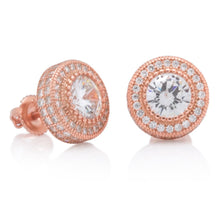 Load image into Gallery viewer, Sterling Silver Iced Button Earrings