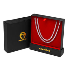 Load image into Gallery viewer, 5mm White Gold Tennis Choker Set