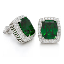 Load image into Gallery viewer, Sterling Silver Emerald Crown Julz Earrings
