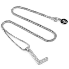 Load image into Gallery viewer, White Gold Letter "L" Necklace
