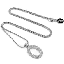 Load image into Gallery viewer, White Gold Letter "O" Necklace
