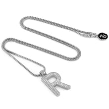 Load image into Gallery viewer, White Gold Letter "R" Necklace
